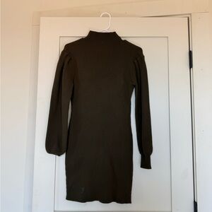 Olive Green Ribbed Knit Dress